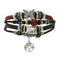 Newbutterfly Retro Leather Bracelet European American Cross-border Hot Ethnic Style Multi-layer Cat's Eye Peace Stainless Steel Meifu Market