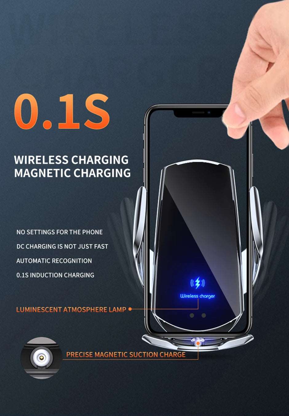 30W Car Wireless Charger Automatic Magnetic Chargers Mount Phone Holder Air Vent for iPhone 14 13 12 11 8 Samsung Fast Charging 我的商店