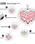 316 Stainless Steel Heart Shape Perfume Locket Necklace with Crystals