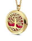Stainless Steel Tree Hollowed Magnetic Aromatherapy Diffuser Necklace