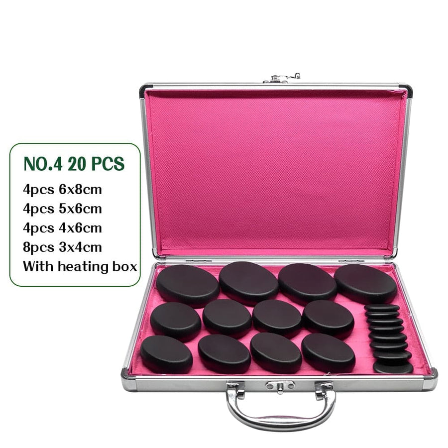 Tontin Hot Stone Massage Set Heater Box Relieve Stress Back Pain 