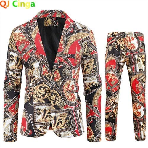 christmas suit jacket + pants stylish male blazer coat