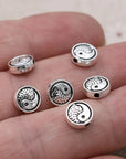 8mm Silver Plated Yin yang Spacer Loose Beads