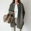 Loose Round Neck Single Breasted Cardigan Fashion Solid Color Coat Jacket Autumn And Winter Women's Clothing 