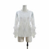 French Linen Elegant Wooden Ear Belly Covering Slimming Loose All-match Lace Sense Of Design Shirt 