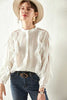 French Linen Elegant Wooden Ear Belly Covering Slimming Loose All-match Lace Sense Of Design Shirt 
