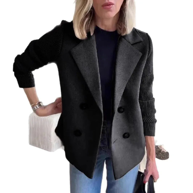 Women's Elegant Wool Stitching Woolen Coat Commuter Suit Meifu Market