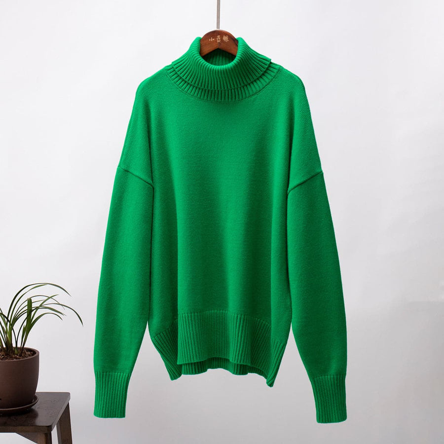 Women's Fashionable All-match Solid Color Turtleneck Sweater Meifu Market