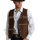 vest suede leather suit chalecos steampunk style waistcoat 