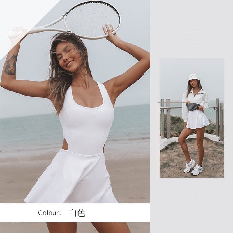The New Tennis Dress Women Tennis Suit All-in-one Yoga Suit Women 