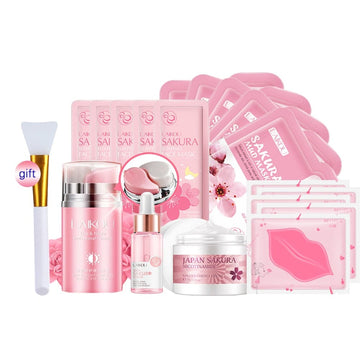 Skincare Product Sakura Set Whitening Cream 24k Serum Skin Care Kit 