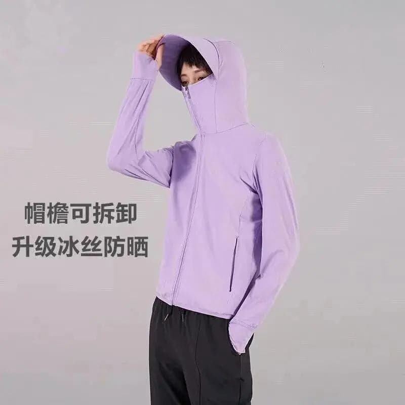 Summer Sunscreen Clothes Women Outdoor Riding Fishing Sports Sun UV Protection Clothing Ice Silk Breathable Hooded Shirt Jackets - Meifu Market