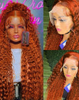 Ginger Orange Deep Wave Wig Human Hair