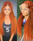 Ginger Orange Deep Wave Wig Human Hair
