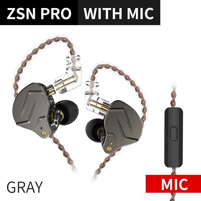 KZ ZSN Pro Metal Headset 1BA+1DD Hybrid Technology Wired Headphones