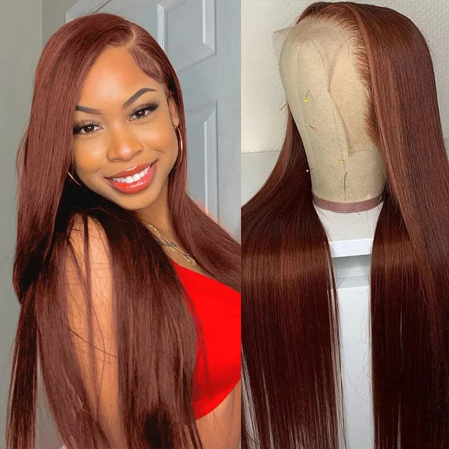 Reddish Brown Dark Lace Front Human Hair Human wig    