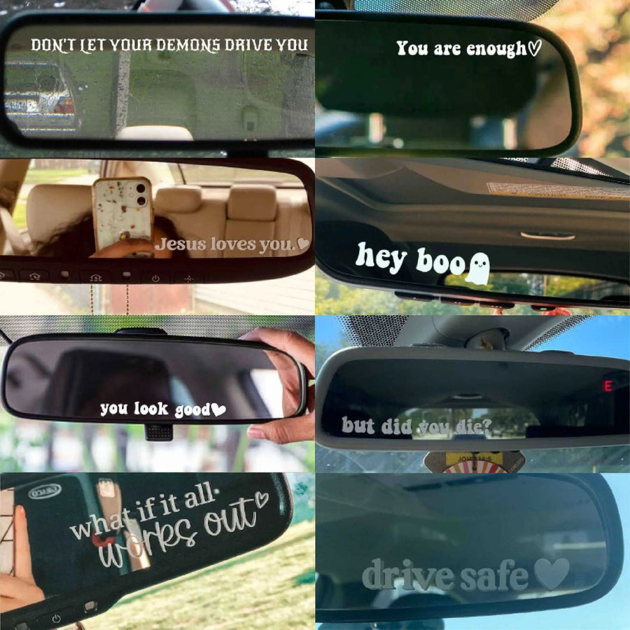 Rear View Mirror Decals and Laptop Stickers - Car Charms Accessories
