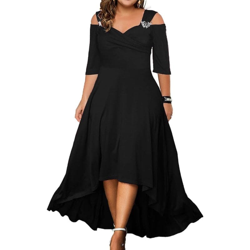 L-5XL Summer Fashion Elegant Long Dress Plus Size Women Clothing