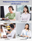 Microphone Volume Control Mute Cancelling Office PC Headphones