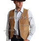 vest suede leather suit chalecos steampunk style waistcoat 