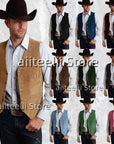 vest suede leather suit chalecos steampunk style waistcoat 