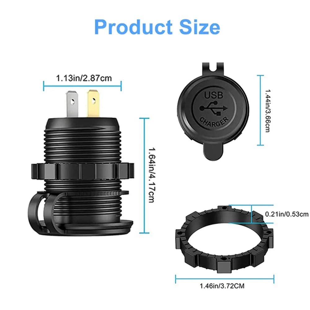 Quick Charge 3.0 Dual USB Car Charger -Waterproof 12V/24V Power Outlet 