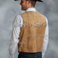 vest suede leather suit chalecos steampunk style waistcoat 