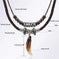 Vintage Tribal Boho Leather Necklace - Double Layer Braided Beaded Cross Pendant with Dog Tooth Charm Meifu Market