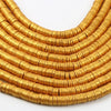 Gold Color Flat Round Rings Polymer Clay Beads         . 