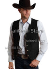 vest suede leather suit chalecos steampunk style waistcoat 