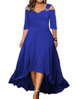 L-5XL Summer Fashion Elegant Long Dress Plus Size Women Clothing