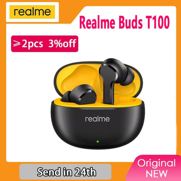 Realme Buds T100 Earphone AL ENC Noise Cancelling Bluetooth 5