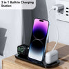 3 in 1 Wireless Charger Pad Stand For iPhone 14 13 12 11 Apple Watch Fast Charging Dock Station for Airpods IWatch Phone Holder 