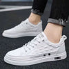 Fashion Winter Men's Leather Panel Shoes Round Toe Solid White 