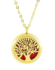 Stainless steel perfume pendant women Tree of Life Diffuser Necklace 