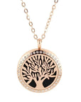 Stainless steel perfume pendant women Tree of Life Diffuser Necklace 