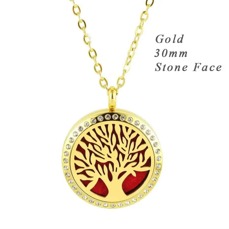 Stainless steel perfume pendant women Tree of Life Diffuser Necklace 