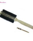 Straight Line Curly Hair Brush Comb log Wood Handle Pig Mane Hair 