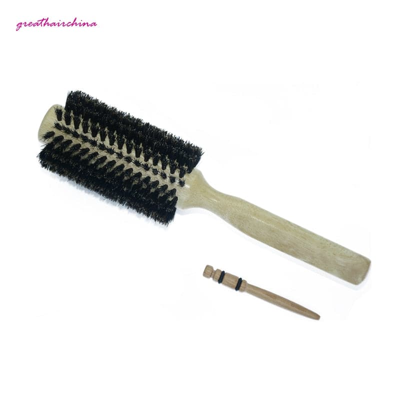 Straight Line Curly Hair Brush Comb log Wood Handle Pig Mane Hair 