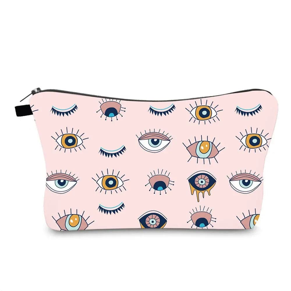 Blue Evil Eye Women's Travel Cosmetic Bag  Waterproof Makeup Organizer