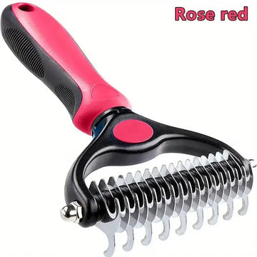 double-sided grooming brush | extra wide pet brush | deshedding tool for dogs | ultrasonic cleaning