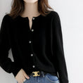 Women's Knitted Cardigan Sweater - Solid Color Loose Fit Button Front Coat Meifu Market