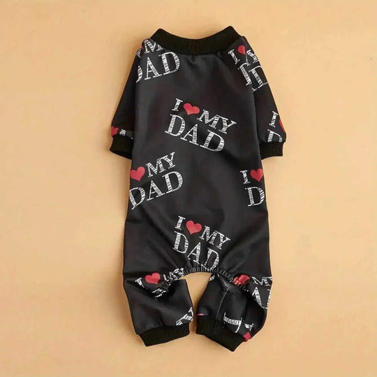 I Love My Mom" Print Pet Shirt for Dogs & Cats - Lightweight Summer Apparel, White with Black Lettering & Red Hearts, Soft...