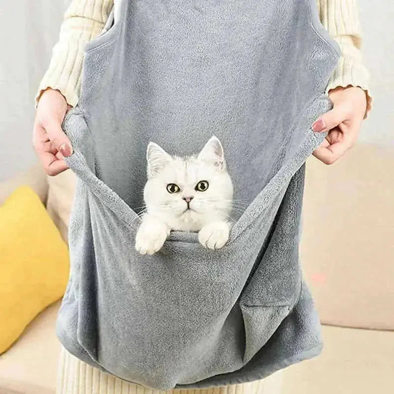 Cat Clothes Pets Apron Grey - back view