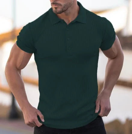 slim-fit polo shirt | mercerized cotton fabric | breathable short-sleeve shirt | ultrasonic cleaning