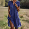 polka-dot summer dress | v-neck short sleeve dress | cotton blend casual dress | ultrasonic cleaning
