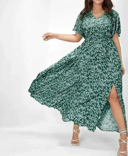 bohemian floral dress | tight waist dress | european style dress | ultrasonic cleaning