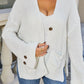 Fashion V-neck Knitted Cardigan Loose Sweater Long Sleeve Pocket Top Meifu Market