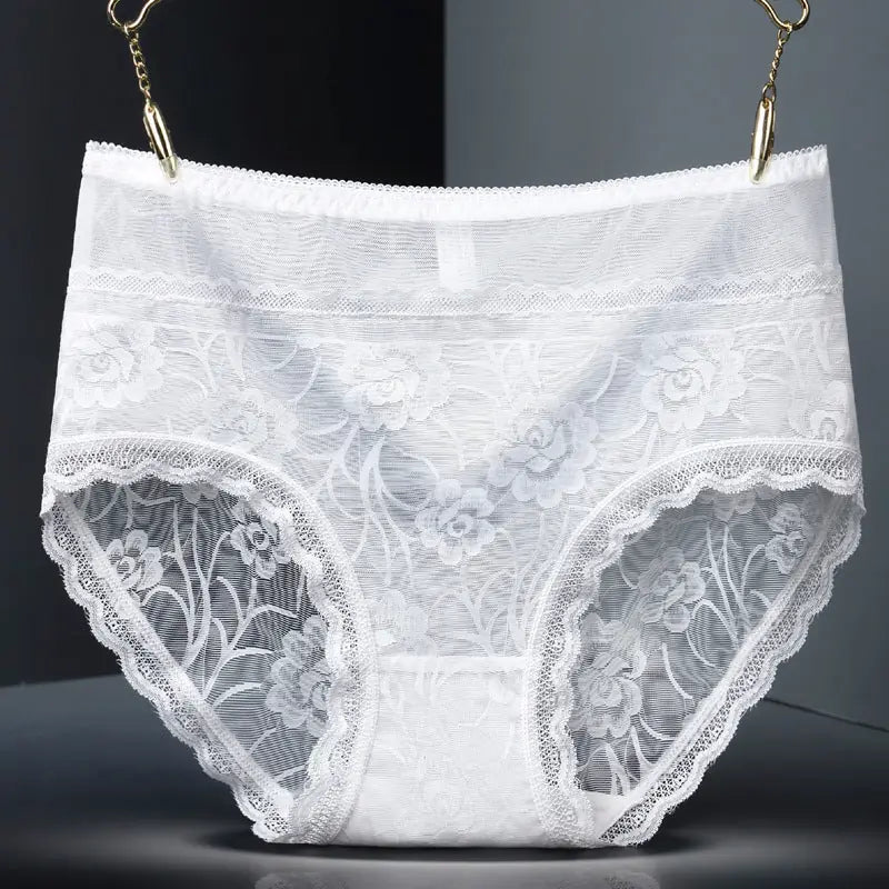 High Waist Hollow-out Lace Sexy Ladies Panties Breathable Traceless Sheath Cotton Stall Meifu Market