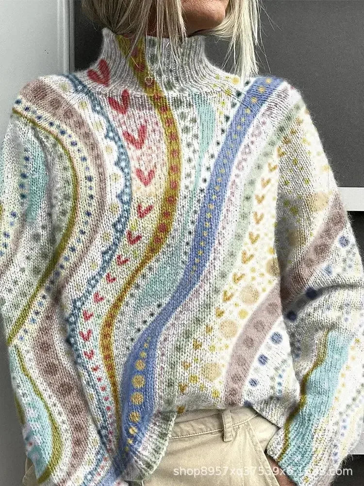 New Christmas Abstract Printing Casual Cloak Coat Cardigan Meifu Market